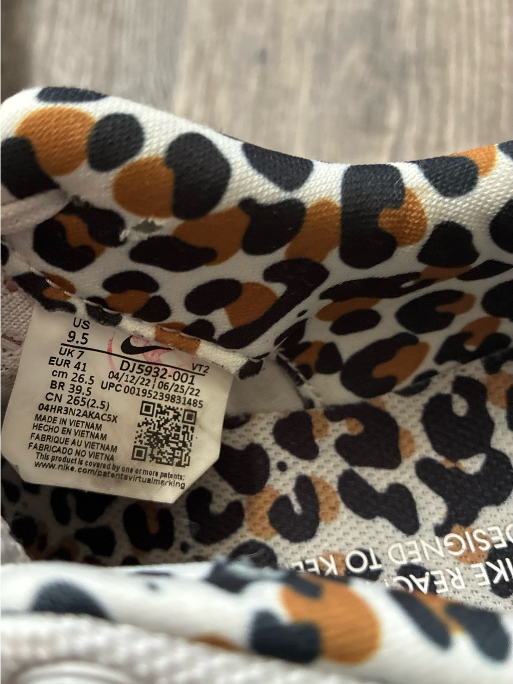 Nike React Infinity Run Flyknit 3 “Leopard Swoosh” Running Shoes | Women’s 9 - Picture 6 of 6